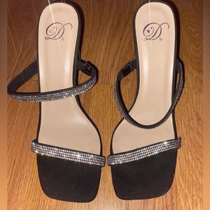 black n sparkly heels